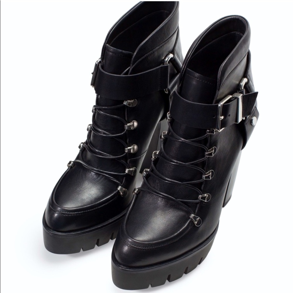 Zara platform lace up boots - run small